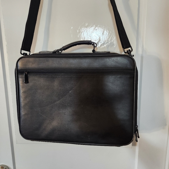 LEATHER LAPTOP BAG BLACK - Picture 6 of 13
